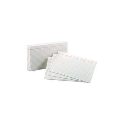 INDEX CARDS, Ruled, 5" x 8", White, 100 / Pack