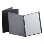 Report Cover, 3 Fasteners, Panel and Border Cover, Letter, Black, 25 / Box
