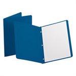 Report Cover, 3 Fasteners, Panel and Border Cover, Dark Blue, 25 / Box
