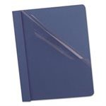 REPORT COVER, Clear Front, 3 Fasteners, Letter, .5" Capacity, Dark Blue, 25 / Box