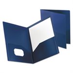 FOLDER, Poly, Twin-Pocket, 100-Sheet CAPACITY, Opaque Dark Blue