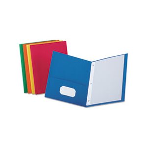 FOLDER, Twin-Pocket, 3 Fasteners, Letter, .5" Capacity, Assorted COLORS, 25 / Box