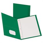 FOLDER, Twin-Pocket, 3 Fasteners, Letter, .5" Capacity, Green, 25 / Box