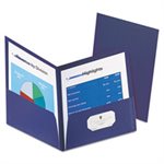 FOLDER, Honeycomb, High-Capacity, Twin Pocket, 1" Capacity, Dark Blue, 4 / Pack