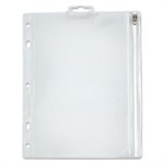 BINDER POCKET, Zippered, Ring, 10.5" X 8", Clear