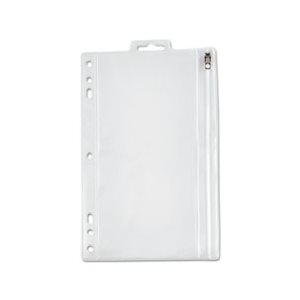 BINDER, POCKET, Zippered, Ring, 9.5" x 6", Clear