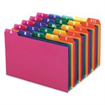 INDEX Card Guides, A-Z, 1 / 5 Tab, Polypropylene, 4" x 6", ASSORTED COLORS, 25 / Set