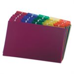 INDEX Card Guides, A-Z, 1 / 5 Tab, Polypropylene, 5" x 8", ASSORTED COLORS, 25 / Set