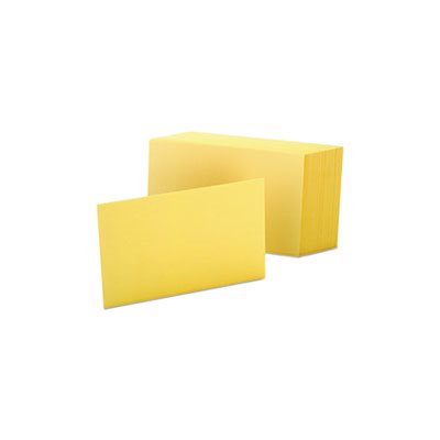 INDEX CARDS, Unruled, 4" x 6", Canary, 100 / Pack