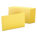 INDEX CARDS, Unruled, 4" x 6", Canary, 100 / Pack