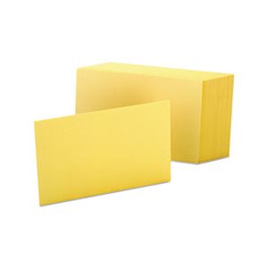 INDEX CARDS, Unruled, 4" x 6", Canary, 100 / Pack