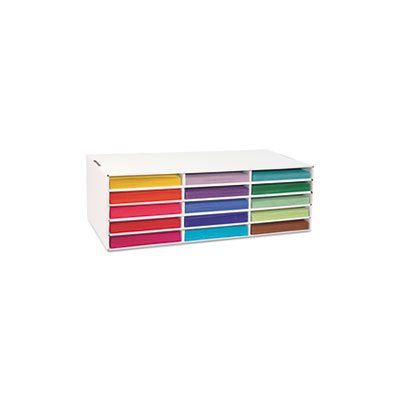 BOX, SORTER / STORAGE, Corrugated, IDEAL FOR CONSTRUCTION PAPER, 15 Sections, 13.5" x 28.75" x 8.5"