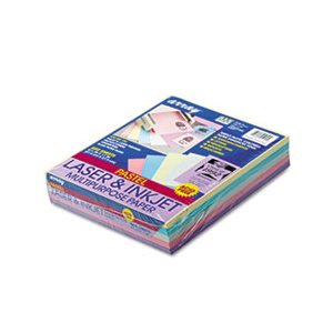 PAPER, COLORED, BOND, Array, 20lb, 8.5" x 11", Assorted Pastels, 500 Sheets / Ream