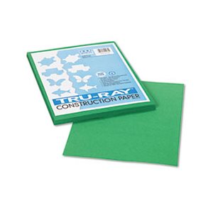 CONSTRUCTION PAPER, Tru-Ray, 76lbs, 9" x 12", Holiday Green, 50 Sheets / Pack