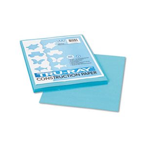 CONSTRUCTION PAPER, Tru-Ray, 76lbs., 9" x 12", Turquoise, 50 Sheets / Pack