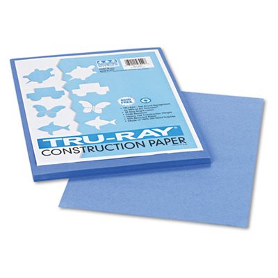 CONSTRUCTION PAPER, Tru-Ray, 76lbs, 9" x 12", Blue, 50 Sheets / Pack