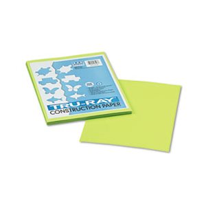 CONSTRUCTION PAPER, Tru-Ray, 76lbs, 9" x 12", Brilliant Lime, 50 Sheets / Pack