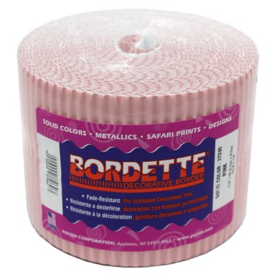 BORDER, DECORATIVE, BORDETTE, 2.25" X 50' ROLL, PINK