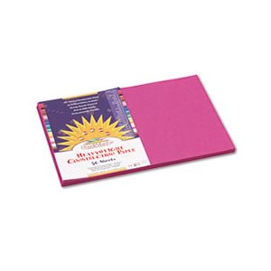 Construction Paper, Sunworks, 58lbs, 12" x 18", Magenta, 50 Sheets / Pack