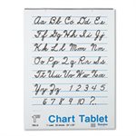 Chart Tablets, RULED, w /  Cursive Cover, 24" x 32", White, 25 Sheets