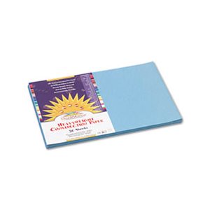 Construction Paper, SUNWORKS, 58lbs, 12" x 18", Sky Blue, 50 Sheets / Pack