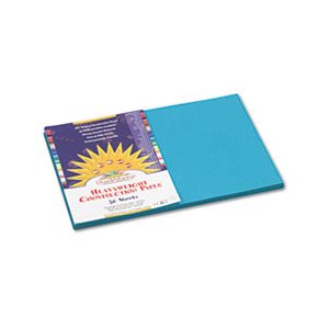 Construction Paper, SUNWORKS, 58lbs, 12" x 18", Turquoise, 50 Sheets / Pack