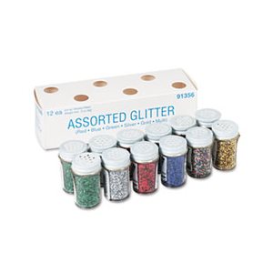 GLITTER, PACON Spectra, .04 Hexagon Crystals, Assorted Colors, .75oz Shaker-Top Jar, 12 / Pack