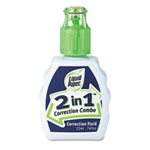 CORRECTION FLUID, 2-In-1 Correction Combo, 22 ml Bottle, White