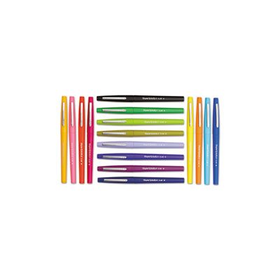 PEN, STICK, Point Guard, Flair Needle Tip, Assorted Ink, .7mm, 16 / Pack