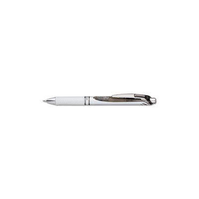 PEN, RETRACTABLE, LIQUID GEL, EnerGel RTX, .7mm, White / Black Barrel, Black Ink