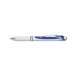 PEN, RETRACTABLE, LIQUID GEL, EnerGel RTX, .7mm, White / Blue Barrel, Blue Ink