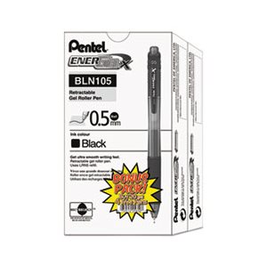 PEN, RETRACTABLE, GEL, EnerGel-X, .5mm, Black Barrel / Ink, 24 / Pack