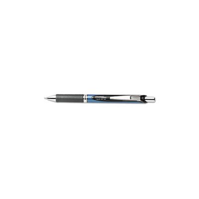 PEN, ROLLERBALL, RETRACTABLE, GEL, EnerGel RTX, .5mm, Silver / Black Barrel, Black Ink