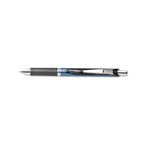 PEN, ROLLERBALL, RETRACTABLE, GEL, EnerGel RTX, .5mm, Silver / Black Barrel, Black Ink