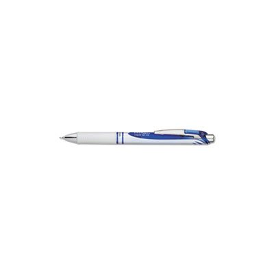 PEN, RETRACTABLE, LIQUID GEL, EnerGel RTX, .5mm, White / Blue Barrel, Blue Ink