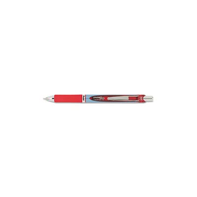 PEN, RETRACTABLE, LIQUID GEL, EnerGel RTX, .7mm, FINE, Black / Gray Barrel, Red Ink