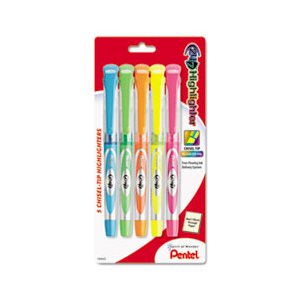 HIGHLIGHTER, SET, 24 / 7 Highlighter, Chisel Tip, Blue / Green / Orange / Pink / Yellow Ink, 5 / Set