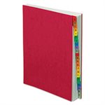 DESK FILE, Expanding, A-Z, Letter, Acrylic-Coated, Pressboard, Red