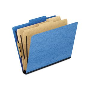 CLASSIFICATION FOLDERS, Six-Section, Colored, Letter, 2 / 5 Tab, Light Blue, 10 / Box