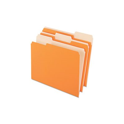 FILE FOLDER, Colored, 1 / 3 Cut Top Tab, Letter, Orange / Light Orange, 100 / Box