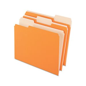 FILE FOLDER, Colored, 1 / 3 Cut Top Tab, Letter, Orange / Light Orange, 100 / Box