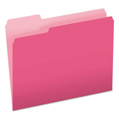 FOLDER, 1 / 3 CUT TOP TAB / LETTER /  PINK / LIGHT PINK 100 / BOX