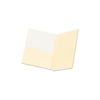 POCKET FOLDER, Manila, End Tab, Straight Tab, Two-Ply, Letter, Manila, 50 / Box