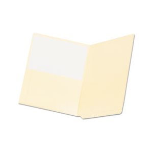 POCKET FOLDER, Manila, End Tab, Straight Tab, Two-Ply, Letter, Manila, 50 / Box