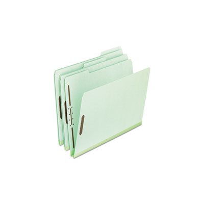 FASTENER FOLDER, Pressboard, 2 Fasteners, 1" Expansion, 1 / 3 Tab, Letter, Green, 25 / Box