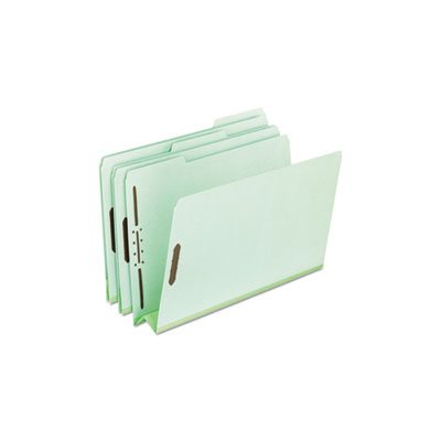 FASTENER FOLDER, Pressboard, TWO Fasteners, 3" Expansion, 1 / 3 Tab, Letter, Green, 25 / Box