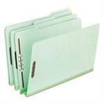 FASTENER FOLDER, Pressboard, TWO Fasteners, 2" Expansion, 1 / 3 Tab, Legal, Green, 25 / Box