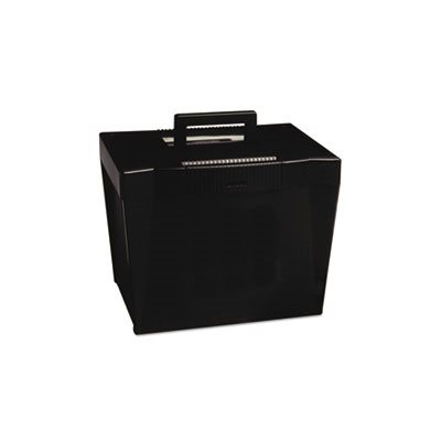 FILE BOX, STORAGE, Portable, Letter, Plastic, 13.5" x 10.25" x 10.875", Black