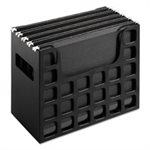 Desktop File, w /  Hanging Folders, Letter, Plastic, 12.25" x 6" x 9.5", Black