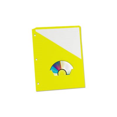 POCKET PROJECT FOLDERS, Essentials Slash, 3 Holes, Letter, Yellow, 25 / Pack